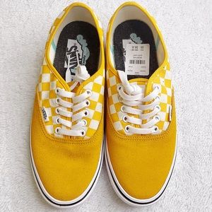 VANS yellow checkered shoes